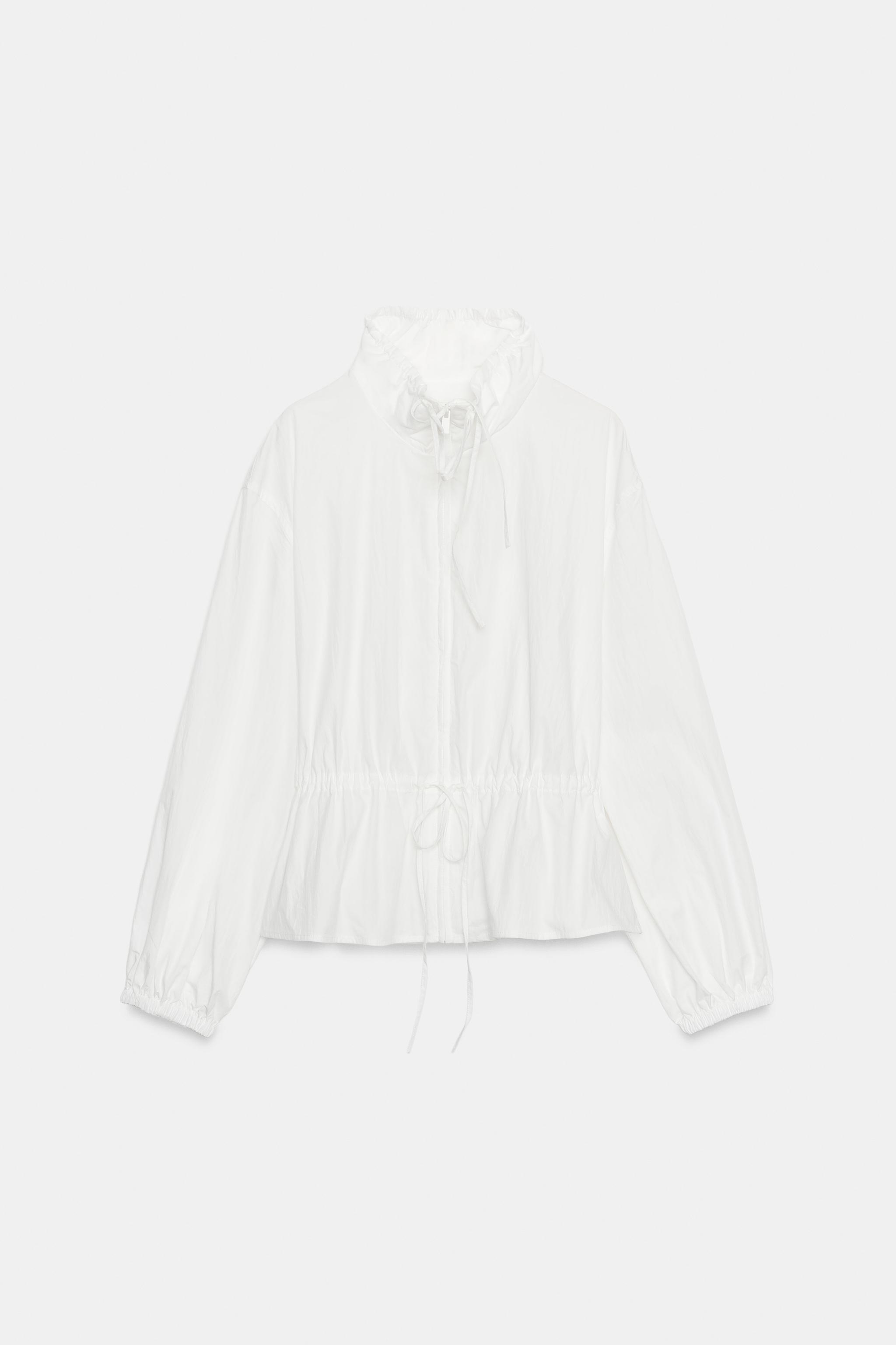 HIGH COLLAR DRAWSTRING NYLON JACKET
